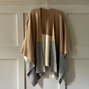 🧣 Colorblock Knit Shawl Wrap - Elegant!🧥